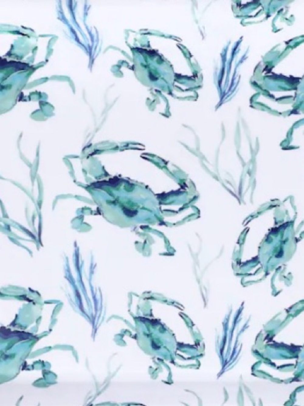 Crab Pattern Melamine Serving Tray in Seafoam Green & Blue